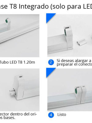 Base T8 Integrado 1200mm (solo para tubos LED)